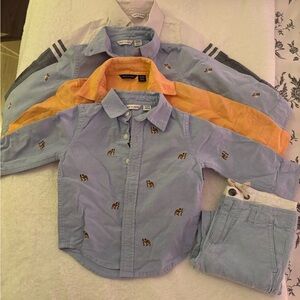 Janie and Jack Light Blue Embroidered Button Down Shirt